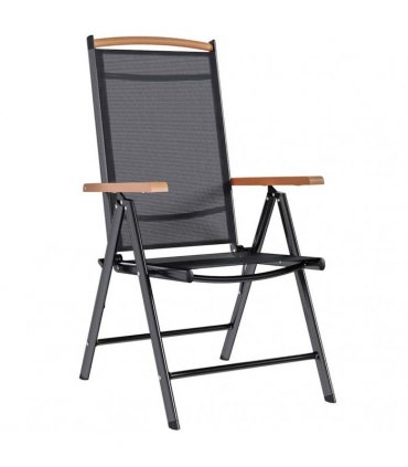 vidaXL Folding Chairs 6 pcs Textilene Black