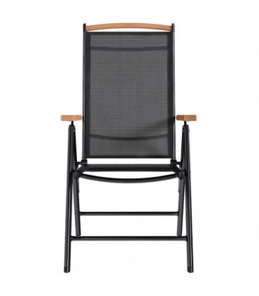 vidaXL Folding Chairs 6 pcs Textilene Black