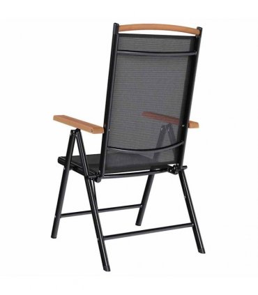 vidaXL Folding Chairs 6 pcs Textilene Black