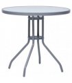 vidaXL Garden Table Light Grey 80 cm Steel and Glass