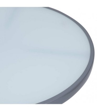 vidaXL Garden Table Light Grey 80 cm Steel and Glass