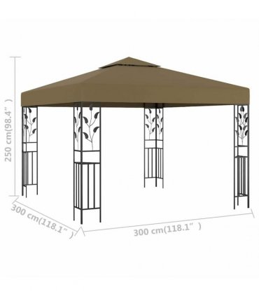 vidaXL Gazebo 3x3 m Taupe 180 g/m²
