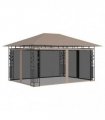 vidaXL Gazebo with Mosquito Net 4x3x2.73 m Taupe 180 g/m²