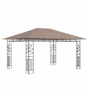 vidaXL Gazebo with Mosquito Net 4x3x2.73 m Taupe 180 g/m²