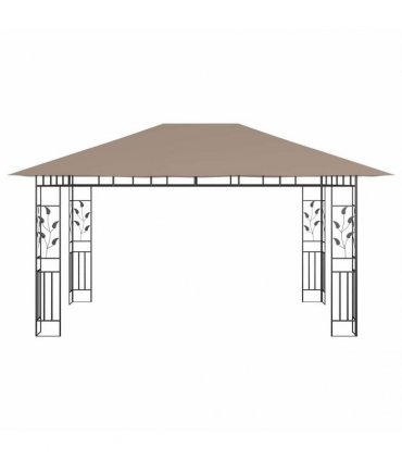 vidaXL Gazebo with Mosquito Net 4x3x2.73 m Taupe 180 g/m²