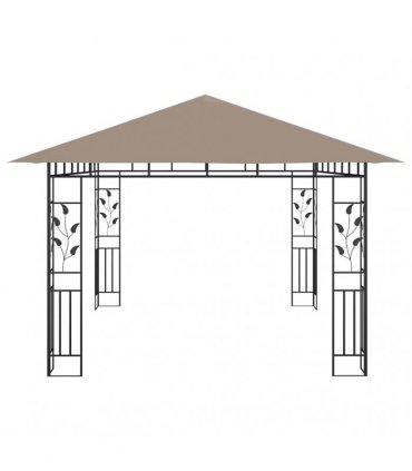 vidaXL Gazebo with Mosquito Net 4x3x2.73 m Taupe 180 g/m²
