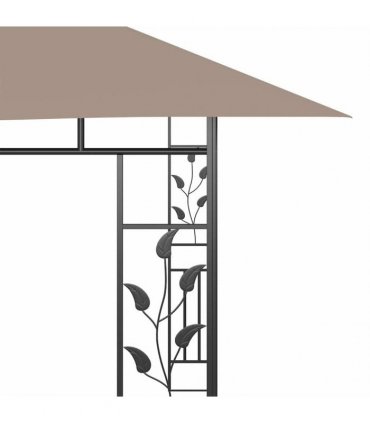 vidaXL Gazebo with Mosquito Net 4x3x2.73 m Taupe 180 g/m²
