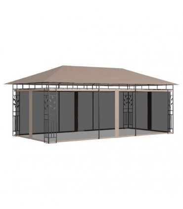 vidaXL Gazebo with Mosquito Net 6x3x2,73 m Taupe 180 g/m²