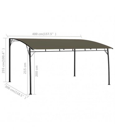 vidaXL Garden Sunshade Awning 4x3x2.55 m Taupe
