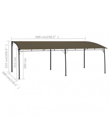 vidaXL Garden Sunshade Awning 6x3x2.55 m Taupe