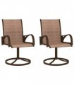 vidaXL Garden Swivel Chairs 2 pcs Textilene and Steel Brown