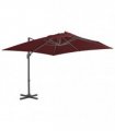 vidaXL Cantilever Garden Parasol with Pole Bordeaux Red 400x300 cm