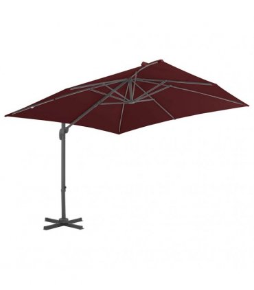vidaXL Cantilever Garden Parasol with Pole Bordeaux Red 400x300 cm