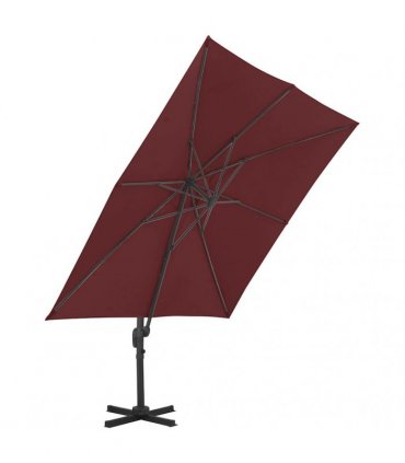 vidaXL Cantilever Garden Parasol with Pole Bordeaux Red 400x300 cm