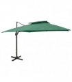 vidaXL Cantilever Garden Parasol with Double Top 300x300 cm Green