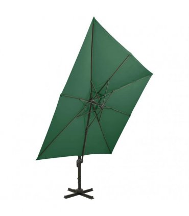 vidaXL Cantilever Garden Parasol with Double Top 300x300 cm Green