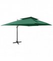 vidaXL Cantilever Garden Parasol with Double Top Green 400x300 cm