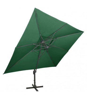 vidaXL Cantilever Garden Parasol with Double Top Green 400x300 cm