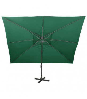 vidaXL Cantilever Garden Parasol with Double Top Green 400x300 cm