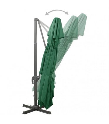 vidaXL Cantilever Garden Parasol with Double Top Green 400x300 cm