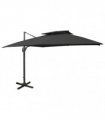 vidaXL Cantilever Garden Parasol with Double Top 300x300 cm Black