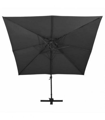 vidaXL Cantilever Garden Parasol with Double Top 300x300 cm Black