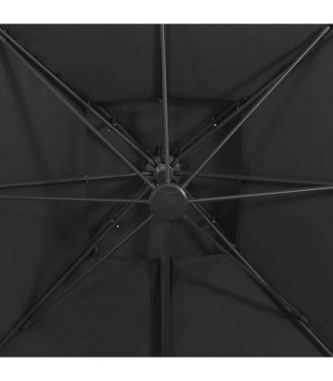 vidaXL Cantilever Garden Parasol with Double Top 300x300 cm Black