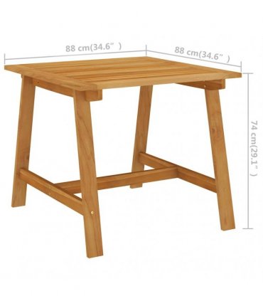 vidaXL Garden Dining Table 88x88x74 cm Solid Acacia Wood