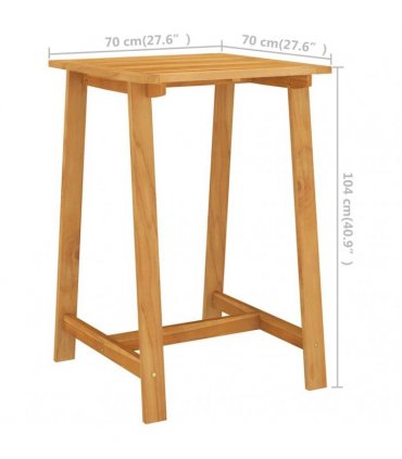 vidaXL Garden Bar Table 70x70x104 cm Solid Acacia Wood