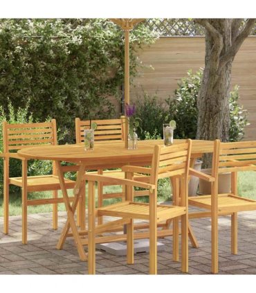 vidaXL Folding Garden Table 160x85x75 cm Solid Eucalyptus Wood