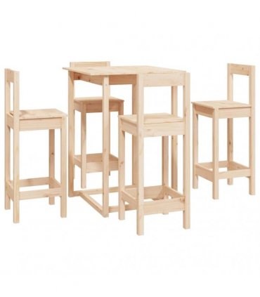 vidaXL 5 Piece Bar Set Solid Wood Pine