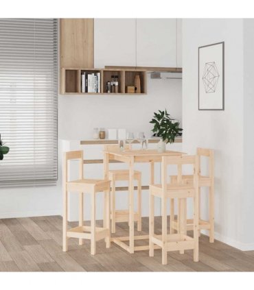 vidaXL 5 Piece Bar Set Solid Wood Pine