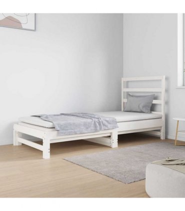 vidaXL Pull-out Day Bed without Mattress White 2x(90x190) cm