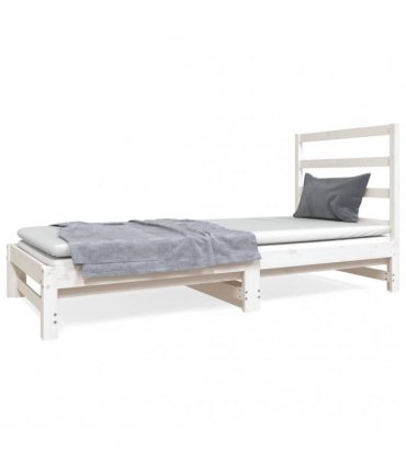 vidaXL Pull-out Day Bed without Mattress White 2x(90x190) cm
