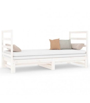vidaXL Pull-out Day Bed without Mattress White 2x(90x190) cm