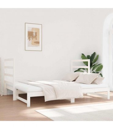 vidaXL Pull-out Day Bed without Mattress White 2x(90x190) cm
