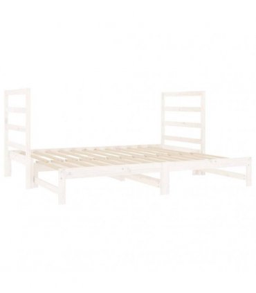 vidaXL Pull-out Day Bed without Mattress White 2x(90x190) cm