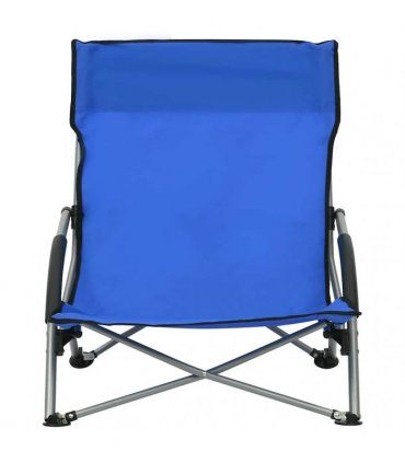vidaXL Folding Chairs 2 pcs Blue Fabric