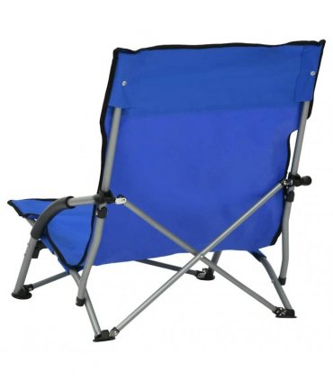 vidaXL Folding Chairs 2 pcs Blue Fabric