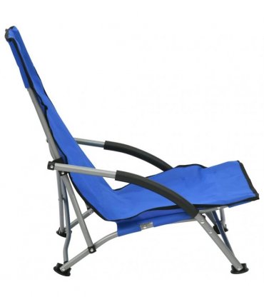 vidaXL Folding Chairs 2 pcs Blue Fabric