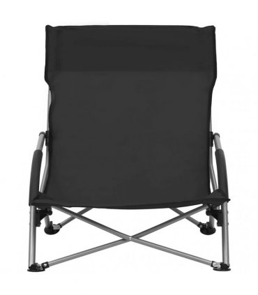 vidaXL Folding Chairs 2 pcs Black Fabric