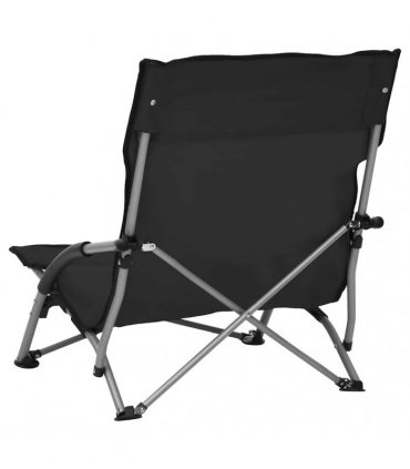 vidaXL Folding Chairs 2 pcs Black Fabric