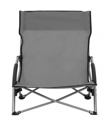 vidaXL Folding Chairs 2 pcs Grey Fabric