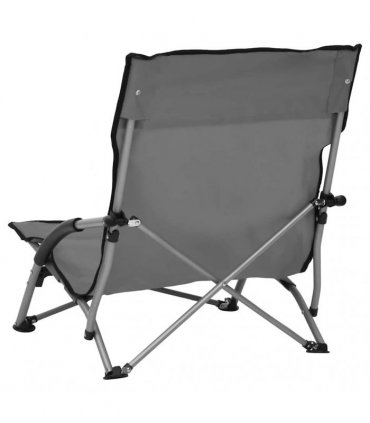 vidaXL Folding Chairs 2 pcs Grey Fabric