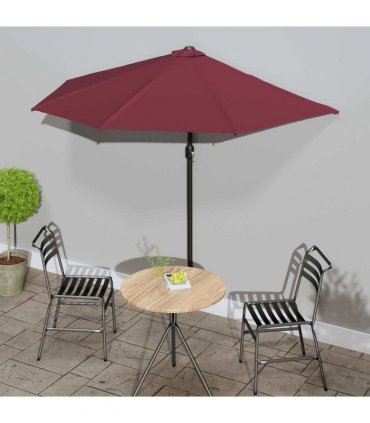 vidaXL Balcony Parasol with Aluminium Pole Bordeaux Red 270x144x222 cm