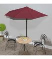 vidaXL Balcony Parasol with Aluminium Pole Bordeaux Red 270x144x222 cm