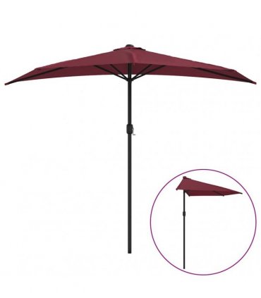 vidaXL Balcony Parasol with Aluminium Pole Bordeaux Red 270x144x222 cm