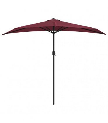 vidaXL Balcony Parasol with Aluminium Pole Bordeaux Red 270x144x222 cm