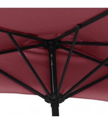 vidaXL Balcony Parasol with Aluminium Pole Bordeaux Red 270x144x222 cm