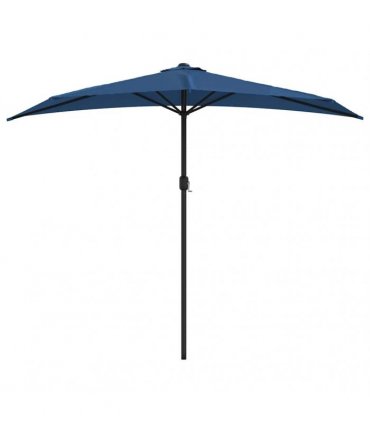 vidaXL Balcony Parasol with Aluminium Pole Blue 270x144x222 cm Half